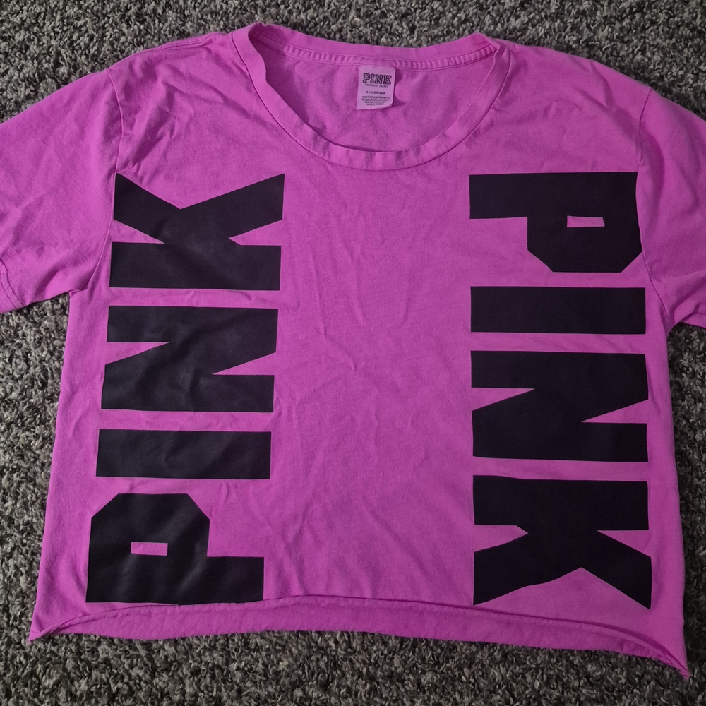 Victoria's Secret Pink, Pink and Black Crop Top